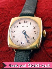 【３６５日保証付】＜ROLEX＞１９２４年：貴重で珍しい女性用アンティークロレックスの９金無垢の腕時計