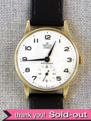 【３６５日保証付】＜スミスの時計＞１９６０年代：９金無垢の１５石の腕時計「ＳＭＩＴＨＳ　ＤＥＬＵＸＥ」