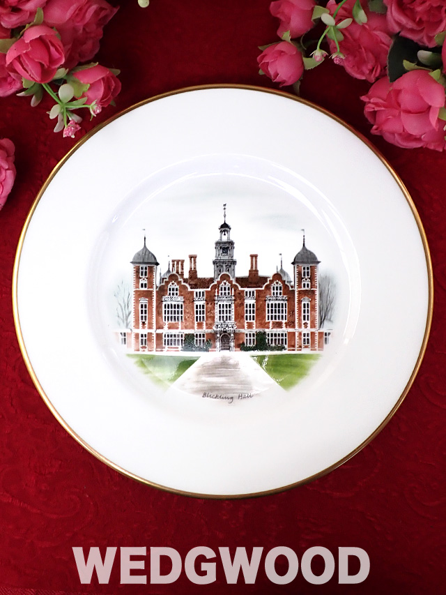 ＜Wedgwood限定品：レア♪＞「blickling hall」♪英国カントリーサイドのウェッジウッドのマナーハウスのとても大きな絵皿「お箱＆パンフレット＆スタンド付」