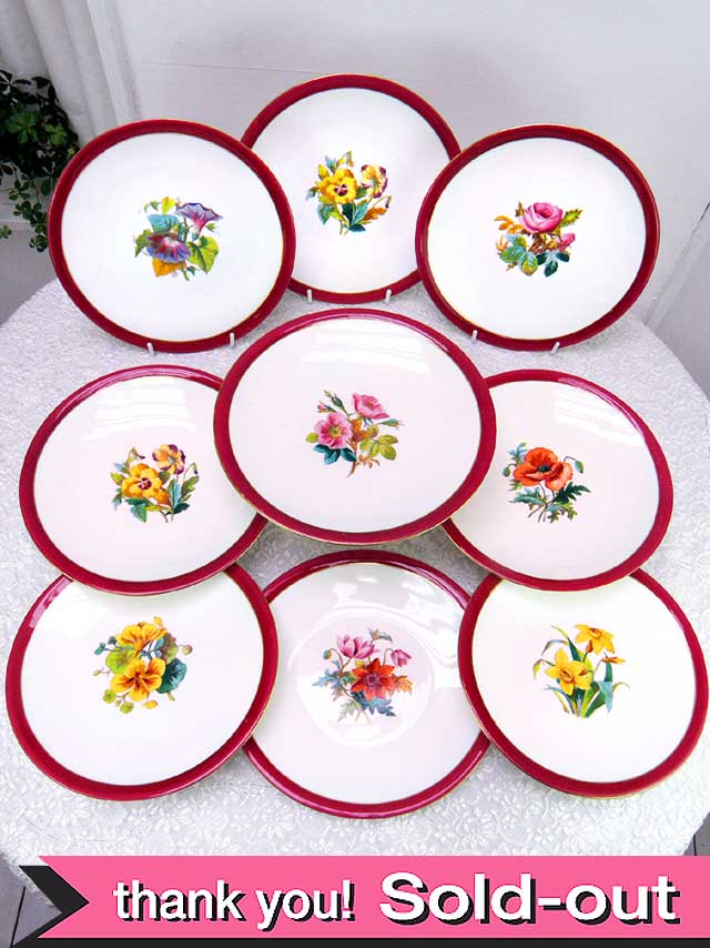 １８８０年代：超レア♪とても貴重な英国ヴィクトリアン時代の優雅なコンポートセット「９点組」