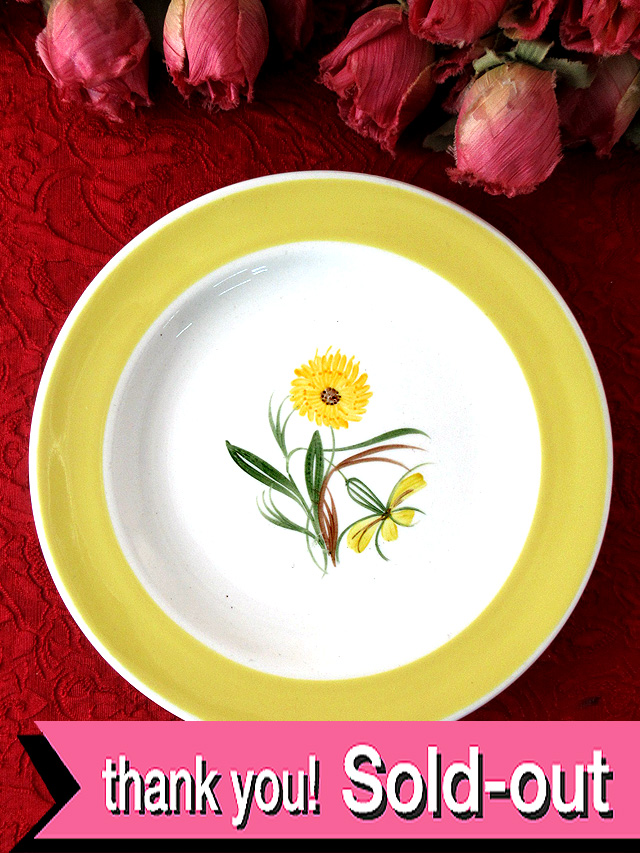 ＜廃盤レア♪スージークーパー＞１９５４年：マリーゴールドの絵皿「スタンド付」
