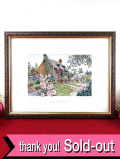 ＜Lillput Lane＞「Mrs Pinkerton's Post office」♪石版画（リトグラフ）の貴重な原画♪ピースフルな英国カントリーサイドの額