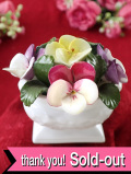 ＜AYNSLEY＞7月のパンジーのお花♪立体的な陶器細工の優雅なお花たちの美しいブーケ