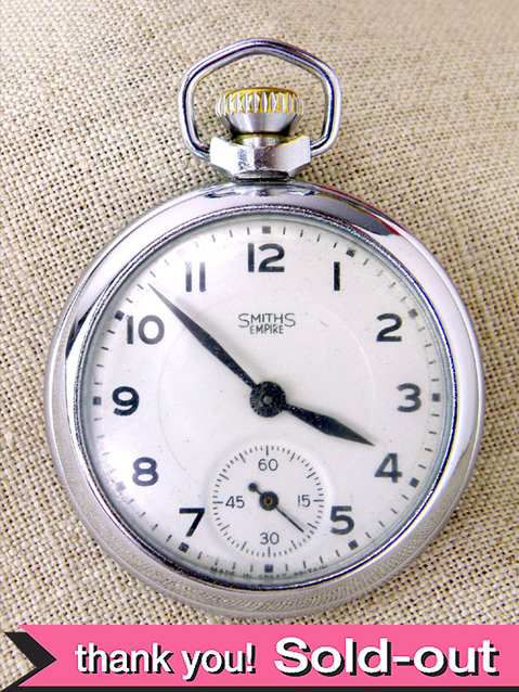 【３６５日保証】＜スミスの時計＞１９４０年代：ＳＭＩＴＨＳの白色の文字盤が美しい懐中時計「オーバーホール済」