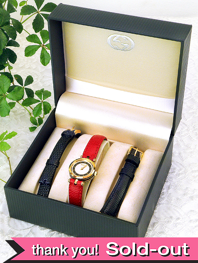 【３６５日保証：デッドストック品】＜GUCCI＞１９８０年代：ビンテージのグッチ♪ステキな女性用の腕時計「OH済：お箱付」