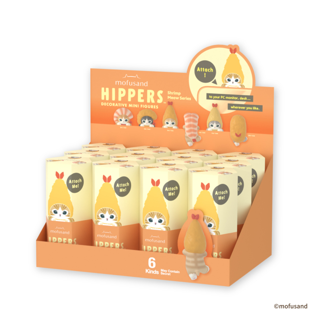 【2026年4月24日(金) AM11:00より販売開始予定 -Sales are scheduled to begin on April 24, 2026 at 11:00 AM-】HIPPERS mofusand Shrimp Meow Series ヒッパーズ mofusand シュリンプ ミャオ シリーズ (Assort Box)アソートボックス(12個入)