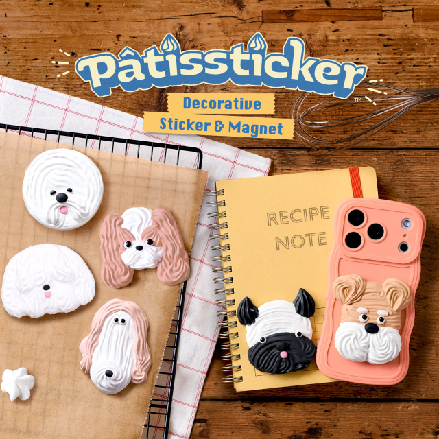 ❤️SALE.❤️レンガ  ꔛ‬ꕤ   EMOTION DOGS   3個セット Patissticker Meringue Dogs Series パティスティッカー メレンゲ