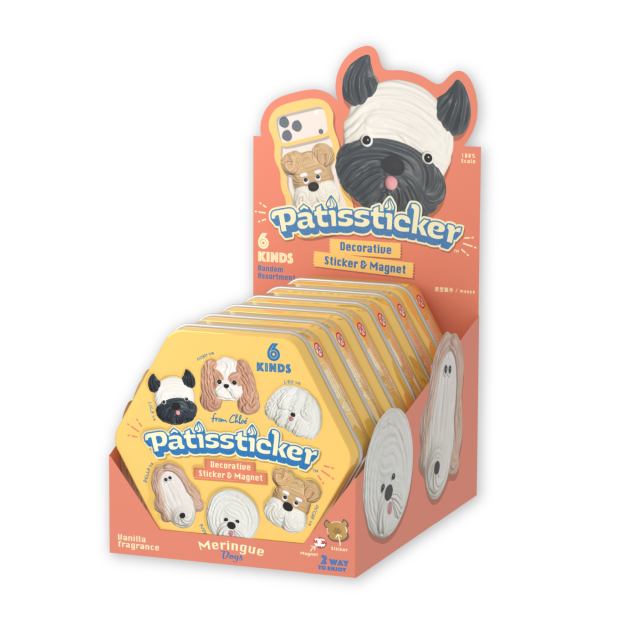 【6月下旬より順次発送予定 -Shipping is scheduled to begin sequentially from late-June-】Pâtissticker Meringue Dogs Series パティスティッカー メレンゲドッグス シリーズ(Assort Box)アソートボックス(6個入)