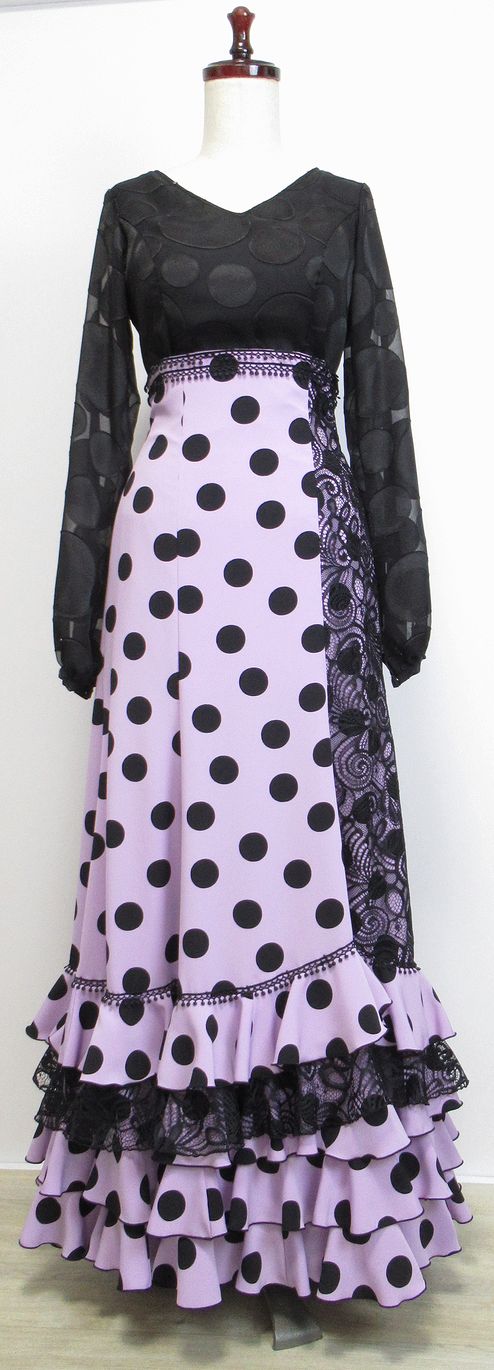 2023年作品集★B★　薄紫×黒水玉ツーピース