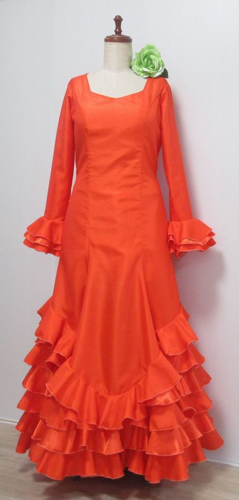 ★2025年オーダー例★７★　シャンタンオレンジワンピース