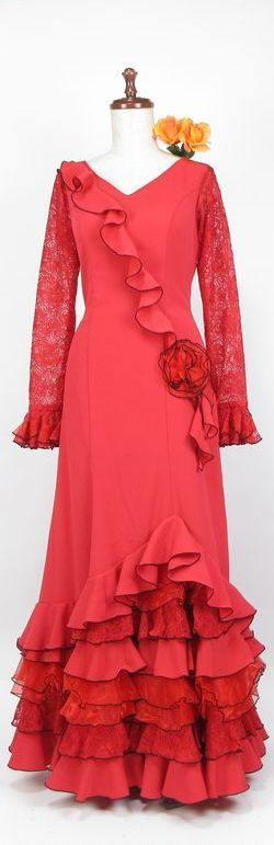 作品集13★g1902★無地お花付き　ワンピース　