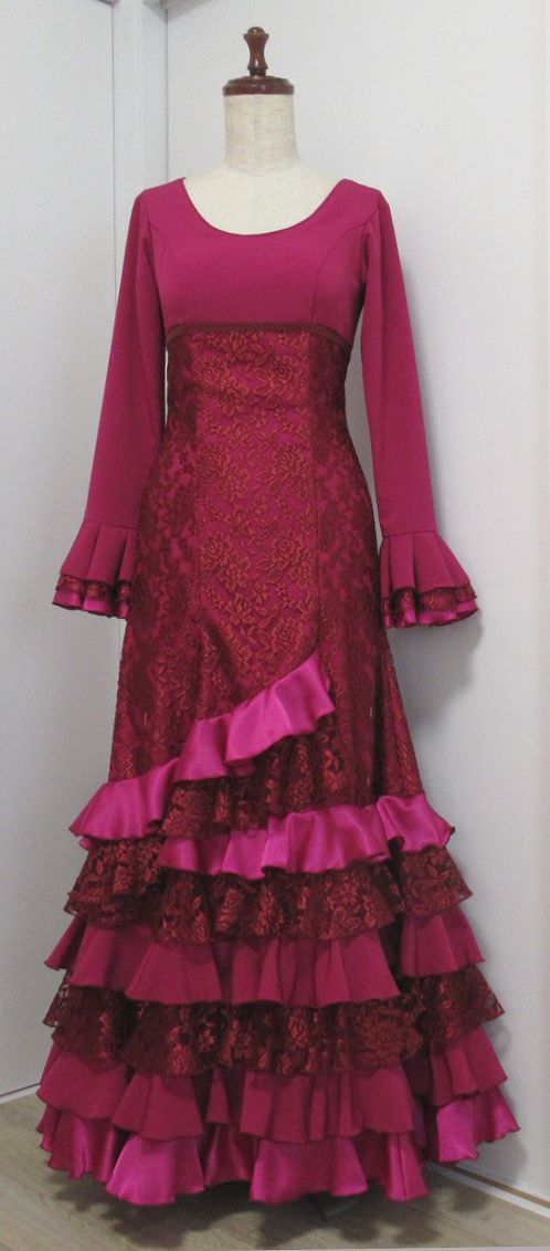 2023年作品集★H★赤紫グラデーションワンピース