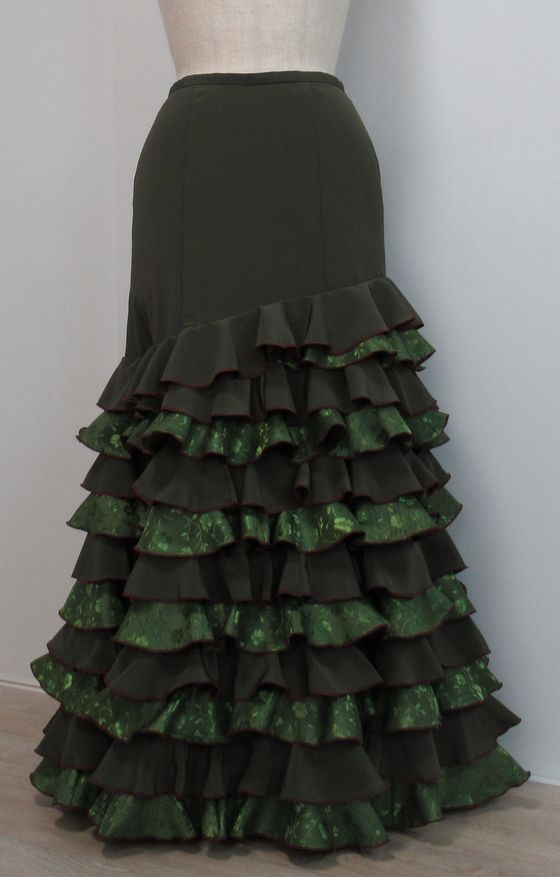 フラメンコ衣装 2024オーダー例 L モスグリーン