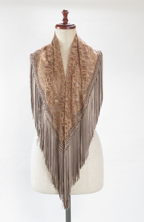 ★在庫限り★CI5　レースシージョ　ベージュ　フリンジツートンカラー