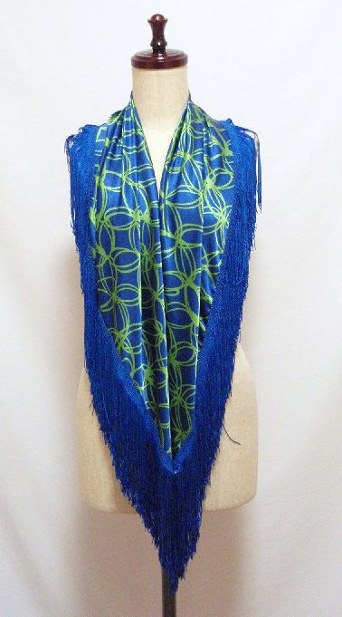 ★セール★CI-S29　シージョ　青×黄緑柄サテン