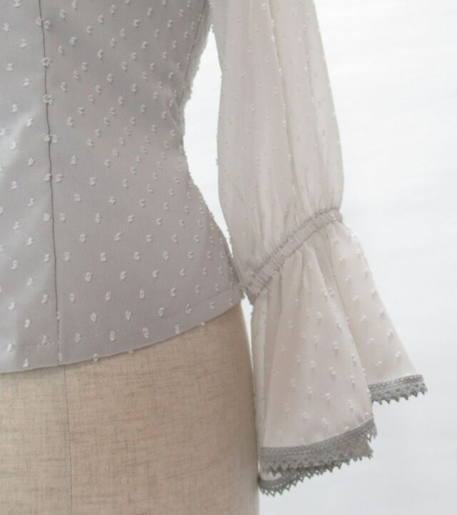 フラメンコ衣装 ハイウエストツーピース ライトグレー×ボルドー