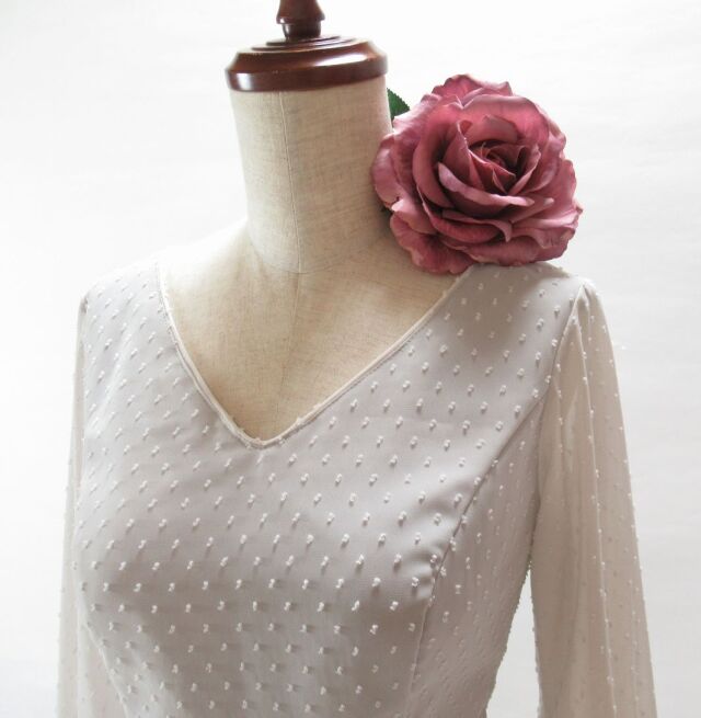 フラメンコ衣装 ハイウエストツーピース ライトグレー×ボルドー