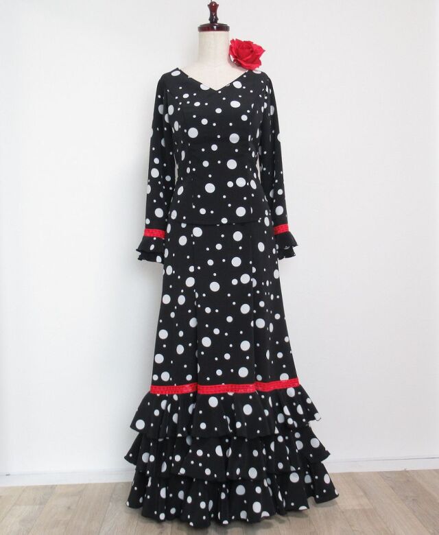 ★セール1点物★SL-2 ハイウエストツーピース 黒×白水玉 B88W70