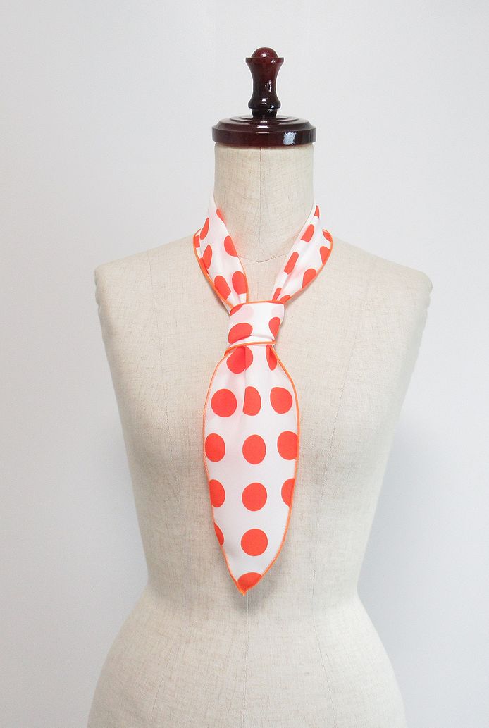 PA-S174　パニュエロ小・ボウタイ・白×オレンジ水玉