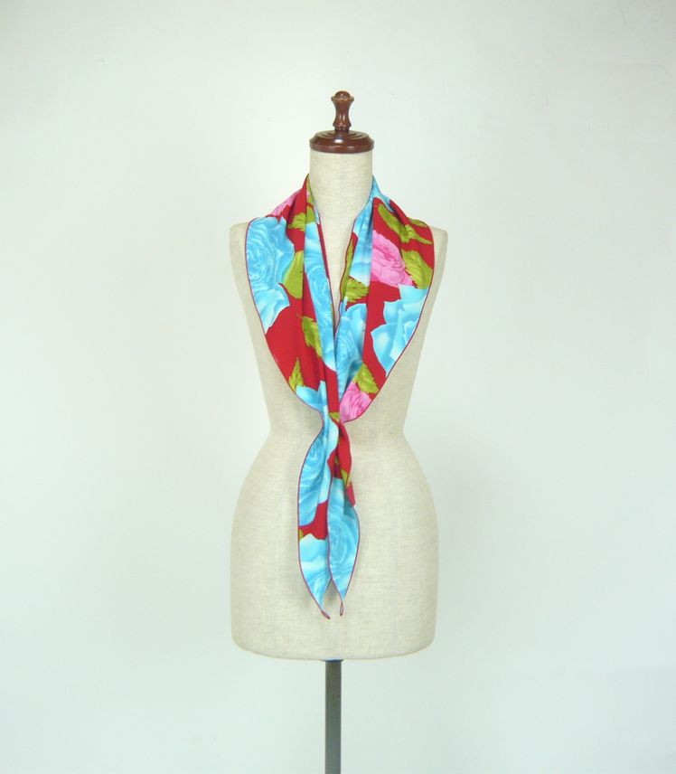 ピキージョ・PI-15・赤×水色・ピンク花柄・フラメンコ用