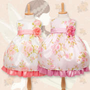 ベビードレス★70cm／80cm／85cm／90cm★ベビードレス　MB140-B　花柄模様のラブリードレス　（全2色）★姉妹対応★