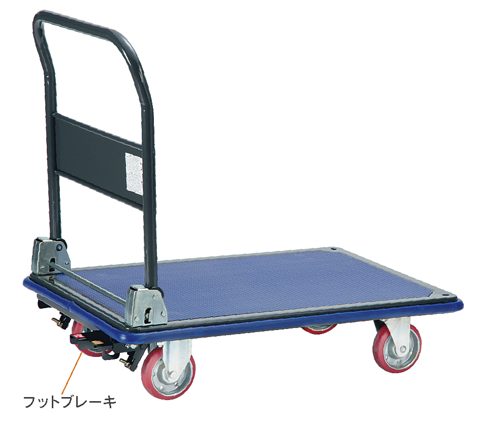 高い耐久性の国産スチール折畳式ハンドル台車(大)NS-300　荷台寸法Ｗ９１０ｘＤ６１０【エヌケーキャリーキャスター製】