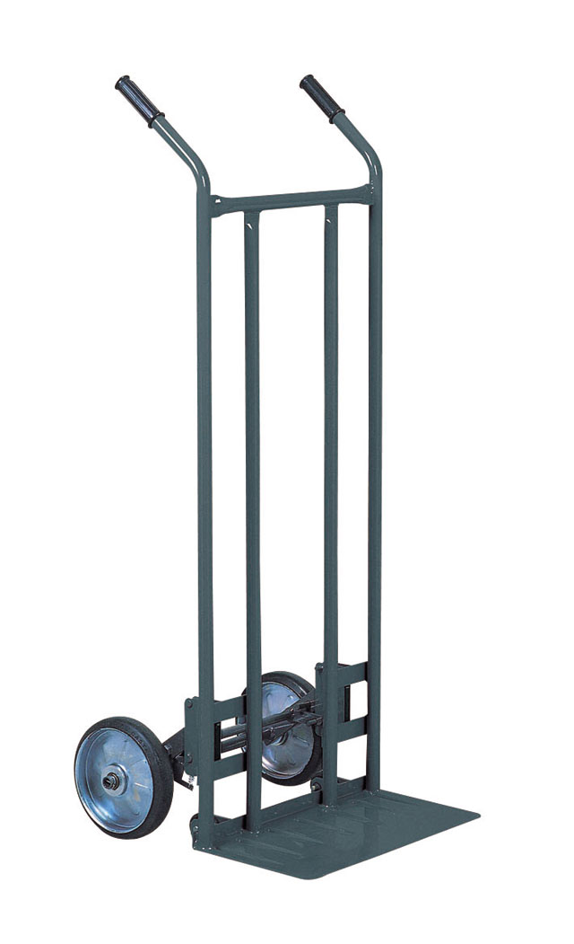 二輪台車/ネコ足　ロッキング機構(補助輪)仕様　ＮＳ４１Ｔ　荷台板Ｗ４７０ｘＤ２０５【エヌケーキャリーキャスター製】