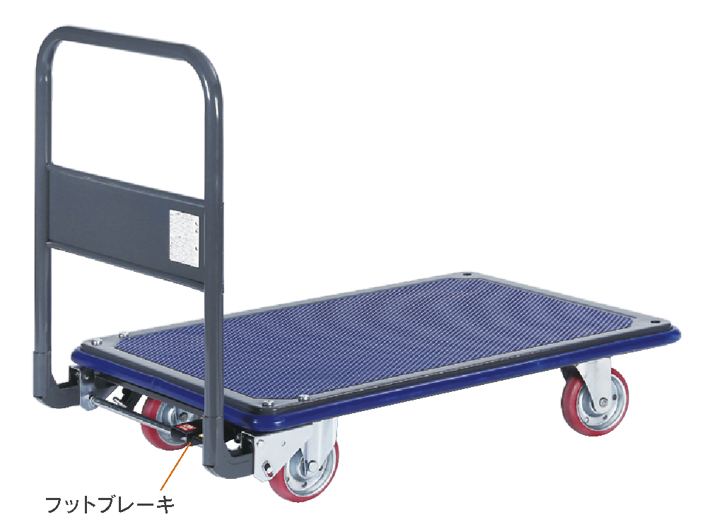 荷物が荷台面一杯に詰める国産スチール折畳式ハンドル台車(大)ワイド-300SS　荷台寸法Ｗ９１５ｘＤ６１５【エヌケーキャリーキャスター製】