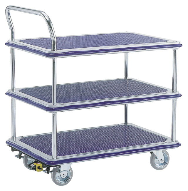 スチール３段台車(大)NS-308　荷台寸法Ｗ910ｘＤ610【エヌケーキャリーキャスター製】