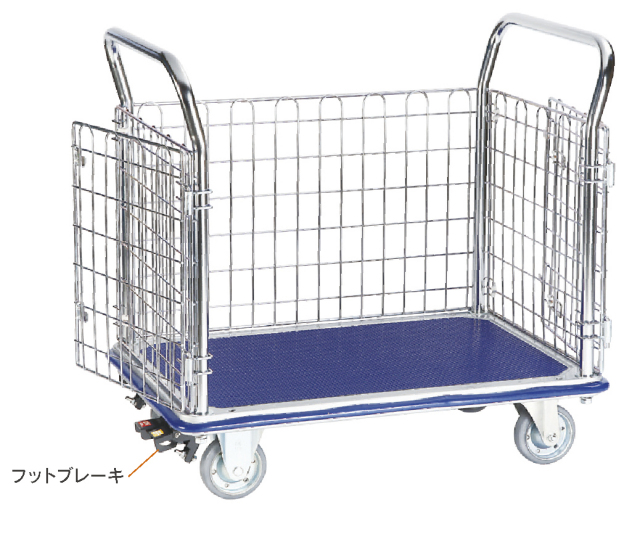 業界最安値】観音扉型金網台車(大)NK-307K 荷台寸法W910xD610