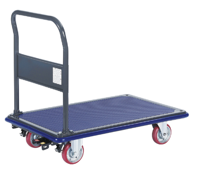 スチール固定式ハンドル台車(大)NS-302　荷台寸法Ｗ９１０ｘＤ６１０【エヌケーキャリーキャスター製】