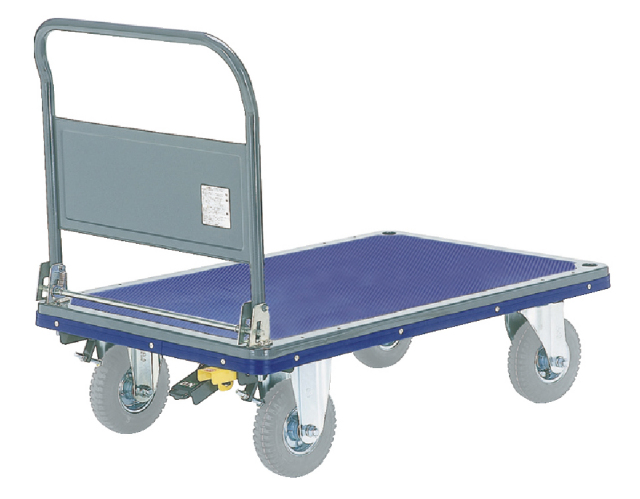 空気タイヤ付スチール台車(特大)NS500ＡＲ　荷台寸法Ｗ1,225xD775【エヌケーキャリーキャスター製】