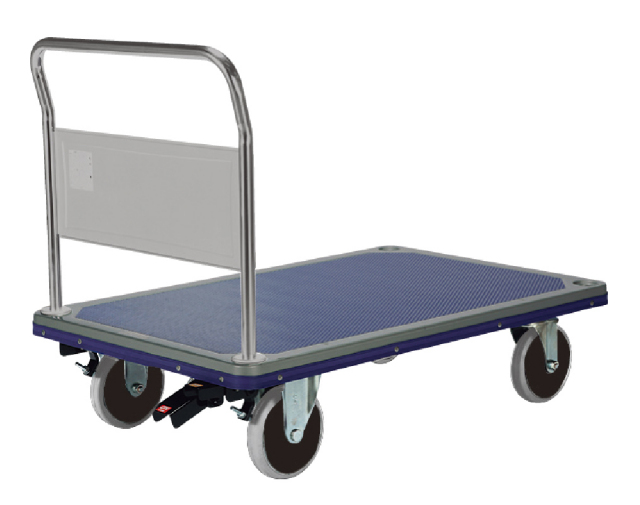 【200パイウレタン車輪使用】スチール固定式ハンドル台車(特大)NS-502U　荷台寸法Ｗ1,225ｘＤ775【エヌケーキャリーキャスター製】