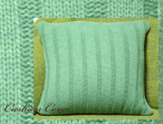 LETTO ニット　デザイン編み　クッションカバー　フォレストグリーン　45ｃｍ角