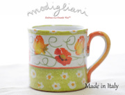 【Modigliani モディリアーニ】イタリア製陶器　FIESOL　花模様マグカップ　FS5