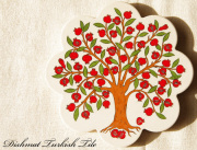 Artnicea トルコタイル花型鍋敷き　NEW　ザクロの木　0048