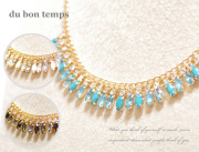 150347小さめビジューの上品ショートネックレス　全3カラー