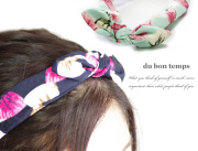 【メール便ＯＫ】キレイ色リボン柄ワイヤー入ヘアバンド（ヘッドバンド）　全2カラー