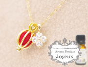 150706アロマペンダントネックレス　『Joyeux ジョワイユ』　グリッターフラワー　アロマボール3個付き
