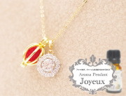 150708アロマペンダントネックレス　『Joyeux ジョワイユ』　ダズリンラウンド　アロマボール3個付き