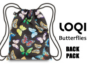 【メール便OK】LOQIローキー ブランド バックパック ナップサック リュック 軽い 蝶々 バタフライ WILD Collection　Butterflies