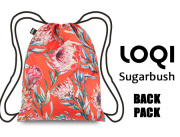【メール便OK】LOQIローキー ブランド バックパック ナップサック リュック 軽い 花柄 WILD Collection　Sugarbush