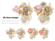 【メール便ＯＫ】ピアス お花フラワーピアス 蝶々モチーフ パール ピアス レディース 全3カラー