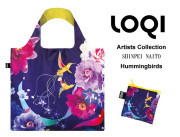 【メール便OK】エコバッグ LOQIローキー ブランド  折り畳み　鳥＆お花柄 Artists Collection SHINPEI NAITO Hummingbirds