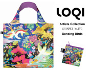 【メール便OK】エコバッグ LOQIローキー ブランド 折り畳み 鳥柄＆お花柄 Artists Collection  SHINPEI NAITO Dancing Birds