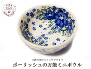 170424母の日ギフト ボウル直径10ｃｍ ポーリッシュポタリー エレガントフラワー ポーランド陶器