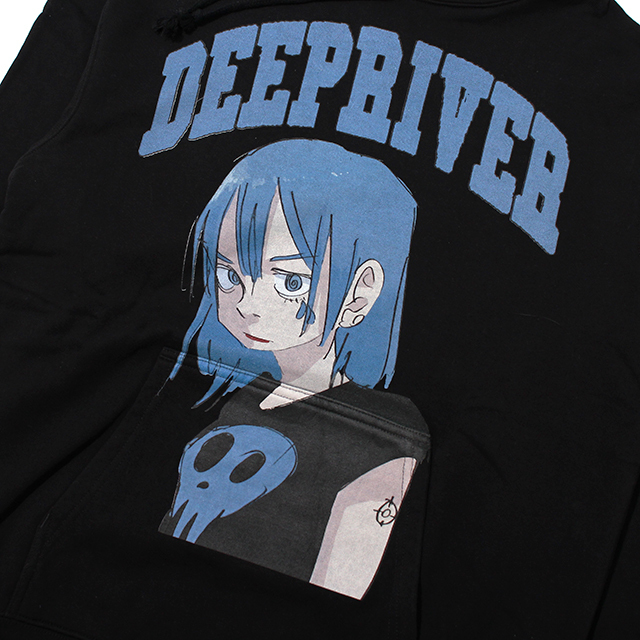 DEEPRIVER X JUN INAGAWA COLLEGE HOODIE BLACK フーディー (4色展開)