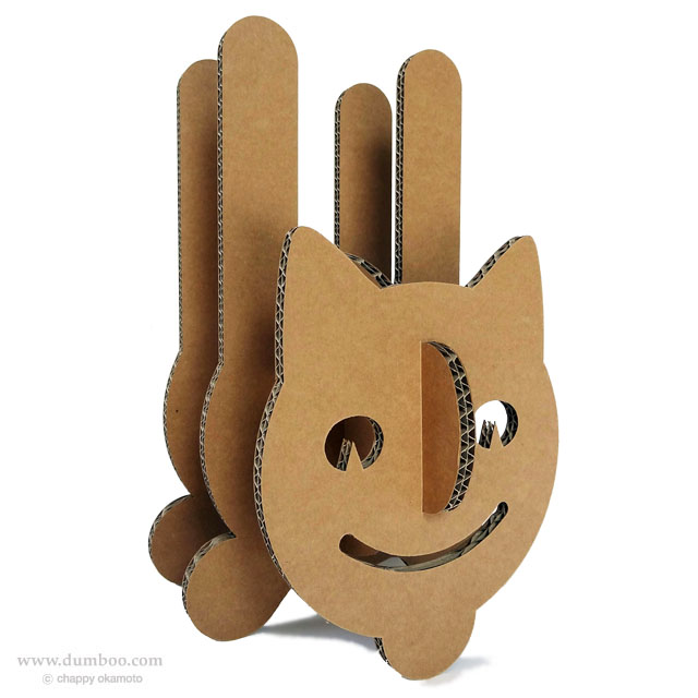 強化ダンボール製猫の形のスリッパ立て