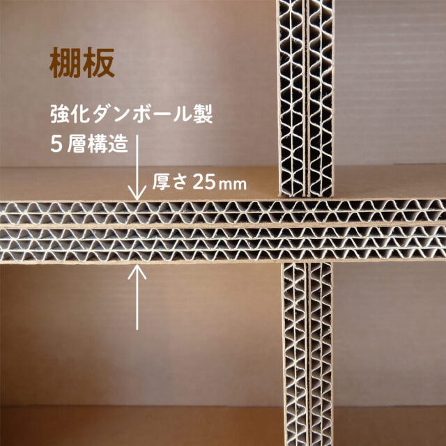 棚板・強化ダンボール製5層構造