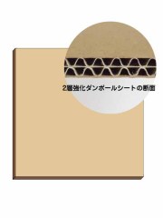木の様に丈夫で軽く耐水性！２層強化ダンボールシート１×１ｍ：１枚